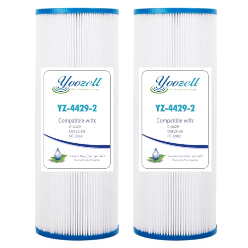Yoozell 4429 Spa Filter Cartridge Replaces for Unicel C-4429, DSF25-50, FC-3082, Nemco 30, Darlly 40302, 30 sq.ft Hot Tub Filter, 2 Pack