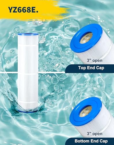 Yoozell PCC105-PAK4 Swimming Pool Replacement Filter Cartridge Replaces for Unicel C-7471 105Sq.ft 817-0106 R173576 817-0106 Filbur FC-1977 FC-6470 CCP420 Darlly 71053 4Pack