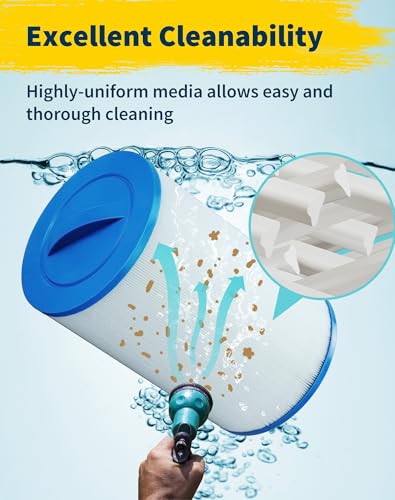 Yoozell Filtration Products New Spa Filter Cartridges Fit: UNICEL 6CH-47-FILBUR FC-0315-Pleatco PTL47W-P4