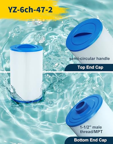 Yoozell Filtration Products New Spa Filter Cartridges Fit: UNICEL 6CH-47-FILBUR FC-0315-Pleatco PTL47W-P4
