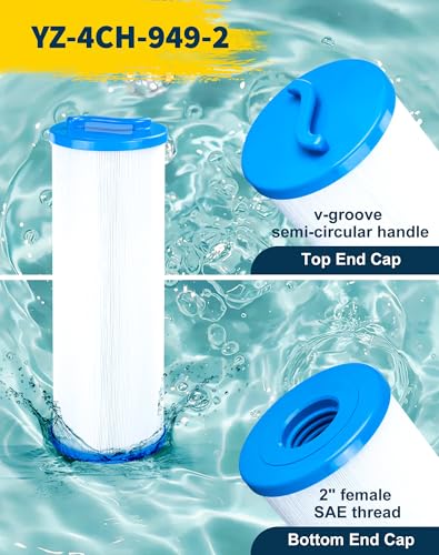 Yoozell 4CH-949 Spa Filter Cartridge Replaces for FC-0172,Waterway 817-4050, 4CH-949, Darlly 40508,Teleweir 50, PWW50L, 50 Sq.Ft Hot Tub Filter, 2 Pack