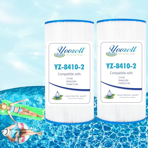 Yoozell Swimming Pool Filter Replaces for CS100, R0462200, PJANCS100, Ultral-B2, C-8410, Filbur FC-0821, Jandy CS100, Porpoise PP-B6, Darlly 81007, 100 Sq.Ft Premium Filter Cartridge, 2 Pack