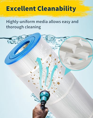 Yoozell PA120 Swimming Pool Filter Replaces for Unicel C-8412 120Sq.ft Filbur FC-1293 CX1200RE C1200 Pro Clean 125 817-0125N Hayward C1200 CX1200RE PLF120A Darlly 81202 1 Pack
