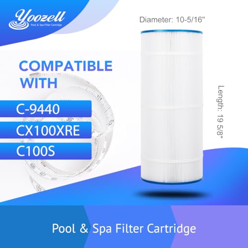 Yoozell Swimming Pool Filter Replaces for C-9440, CX100XRE, C100S, SwimClear C100S, PA100S, 100 Sq. Ft Pool Filter Cartridge, 1 Pack