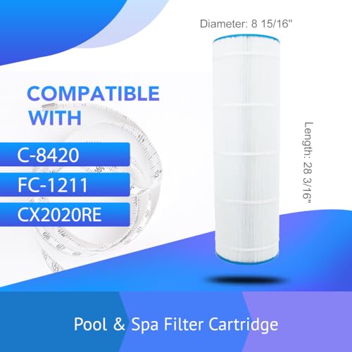 Yoozell Swimming Pool Filter Replaces for C-8420, Filbur FC-1211, CX2020RE, PWWPC200, Pro Clean 200, 817-0200P, CX1900RE, PA190, Darlly 82002, 200 Sq.Ft Filter Cartridge, 1 Pack