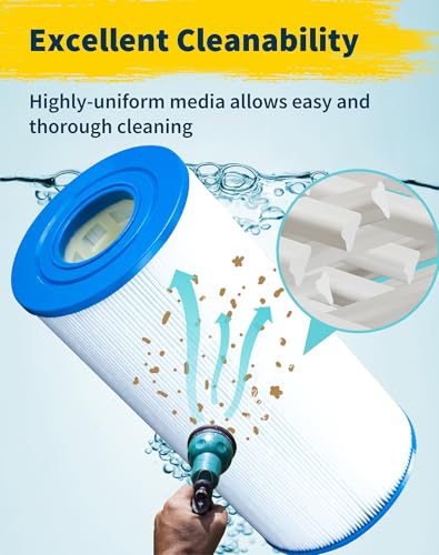 Yoozell Spa Filter Cartridge Replaces for Unicel C-4429, DSF25-50, FC-3082, Nemco 30, Darlly 40302, 30 sq.ft Hot Tub Filter, 2 Pack