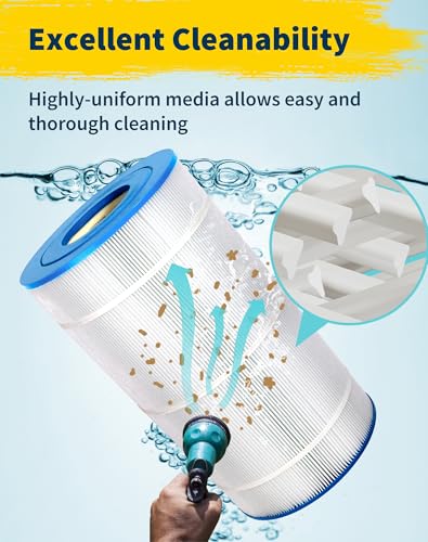 Yoozell Swimming Pool Filter Replaces for C-9440, CX100XRE, C100S, SwimClear C100S, PA100S, 100 Sq. Ft Pool Filter Cartridge, 4 Pack
