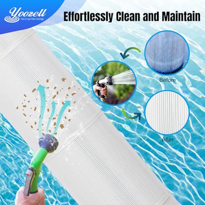 Yoozell Swimming Pool Filter Replaces for CS100, R0462200, PJANCS100, Ultral-B2, C-8410, Filbur FC-0821, Jandy CS100, Porpoise PP-B6, Darlly 81007, 100 Sq.Ft Premium Filter Cartridge, 2 Pack