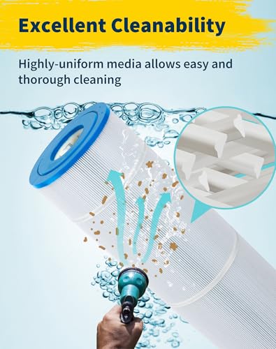 Swimming Pool Filter Replaces for Unicel C-7487, Filbur FC-1270, CX870RE, SwimClear C4020,C4000S, PA100N, 100 Sq. Ft Pool Filter Cartridge