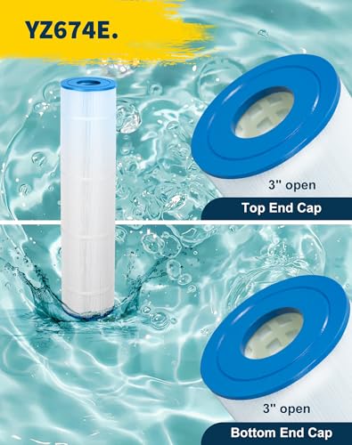 Yoozell PCC130-PAK4 Swimming Pool Replacement Filter Cartridge Replaces for Unicel C-7472 Filbur FC-1978 160332 178585 FC-6475 Pentair CCP520 R173578 PLFPCC130 Darlly 71252 4Pack