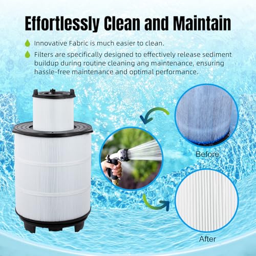 Yoozell Pool Filter S8M150 Sta-Rate System 3 170147 Pentair Modular Media 450 25022-0203s-25021-0202s Inner and Outer Cartridge Replacement Kit (Black)