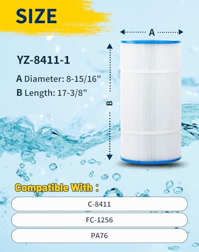 Swimming Pool Filter Replaces for C-8411, Filbur FC-1255, PWWCT75, Ultral-B6, Waterway 817-0075N, Waterway Clearwater II 75, CX760RE, C751, Darlly 80755, 75 Sq.Ft Filter Cartridge